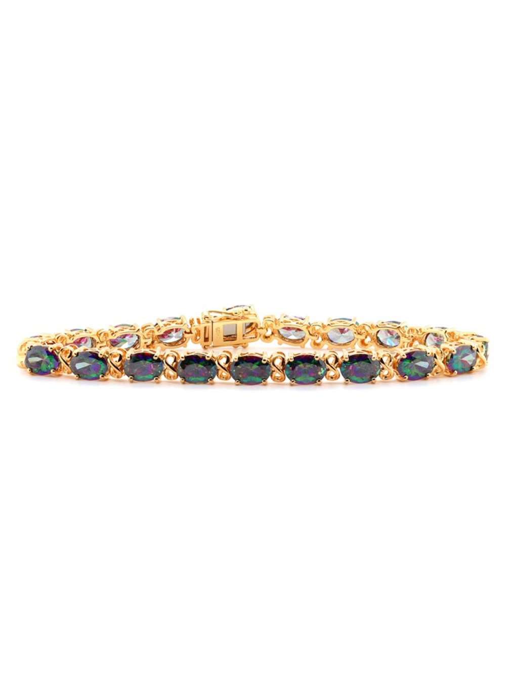 NWOT 12CT Northern Lights Quartz Link Bracelet, 7” Long